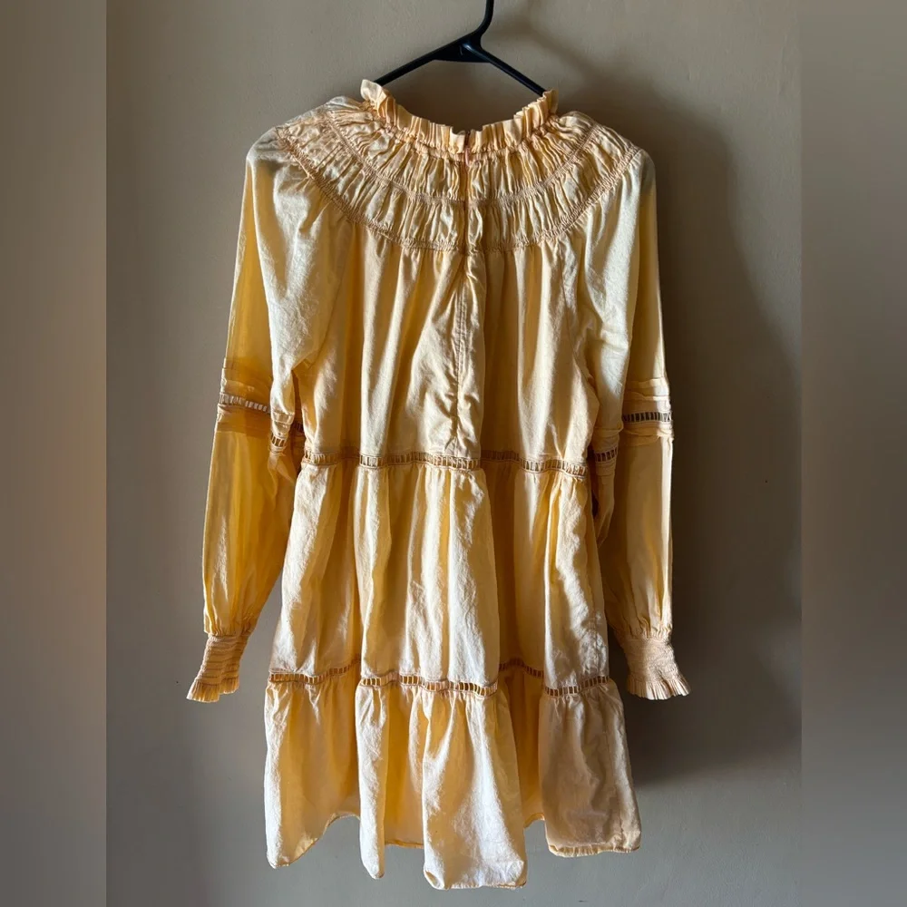 Michael Kors Orange Smocked Long Sleeve Dress Size Small